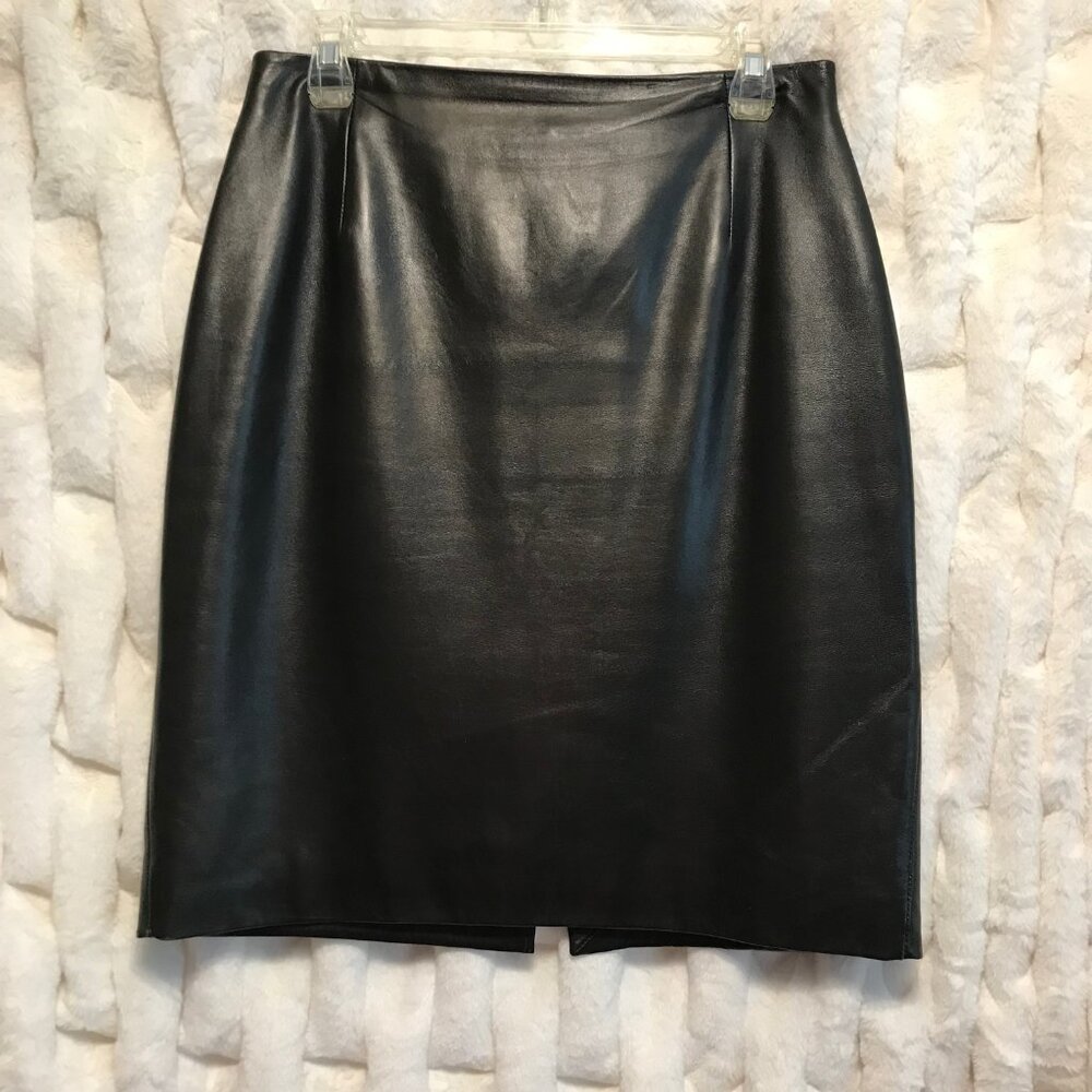 Alex Garfield Genuine Leather Knee Length Pencil Skirt Size 8